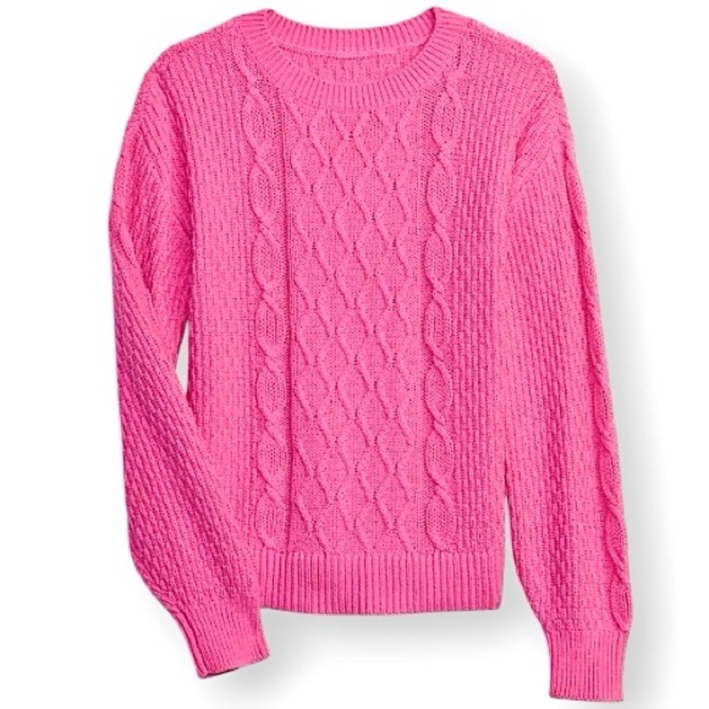 GAP Kids Girls Cable-Knit Sweater Top Pink Size 10 Large